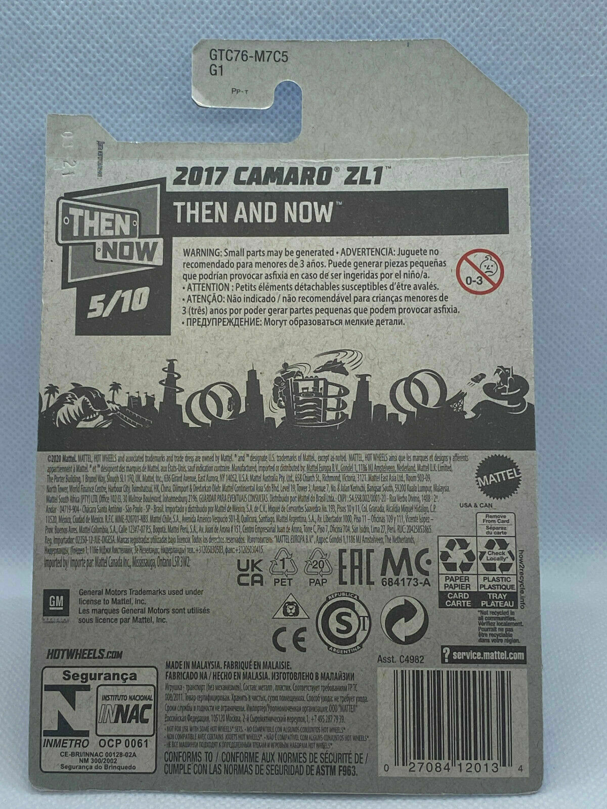 2021 Hot Wheels Then and Now #5/10 Chevrolet 2017 Camaro ZL1 #154/250 NIP