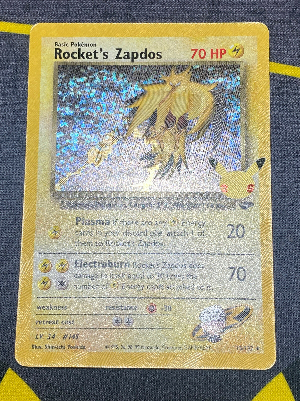 Pokémon Celebrations 15/132 Rocket's Zapdos Holo Rare Collection Card NM