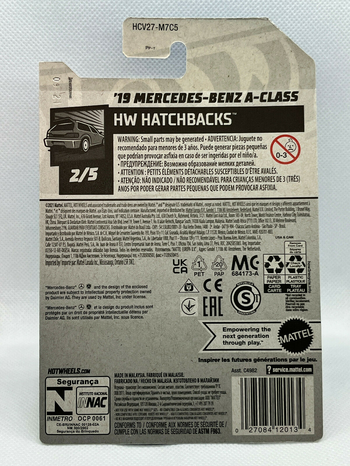 2022 Hot Wheels HW Hatchbacks 2/5 '19 Mercedes-Benz A-Class NIP