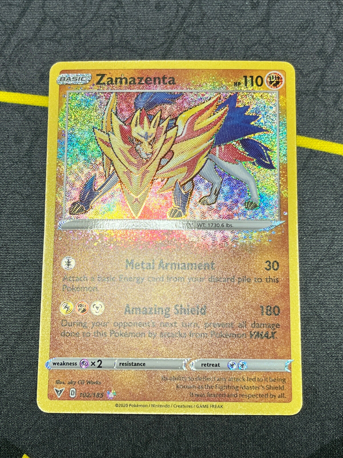 Pokémon (2020) Vivid Voltage Zamazenta Amazing Rare 102/185 NM