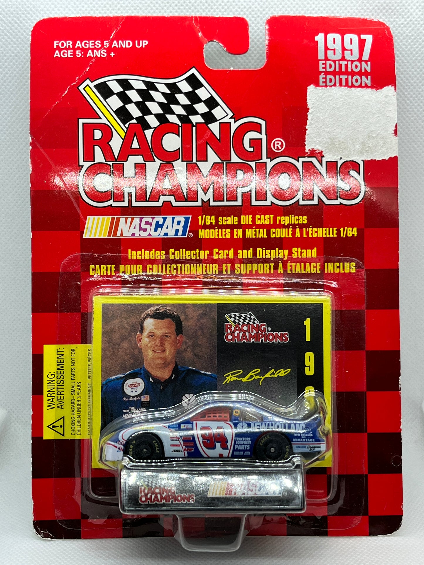 1997 Racing Champions NASCAR #94 Ron Barfield Race Car & Stand NIP Vintage Rare