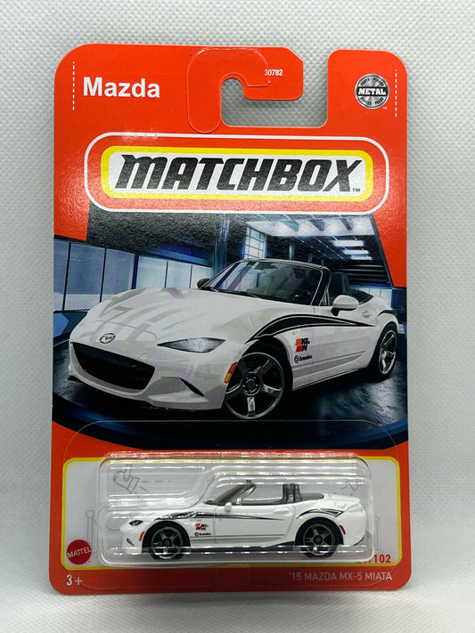 2022 Matchbox #61/102 Mazda MX-5 Miata Convertible White Brembo K&N NIP