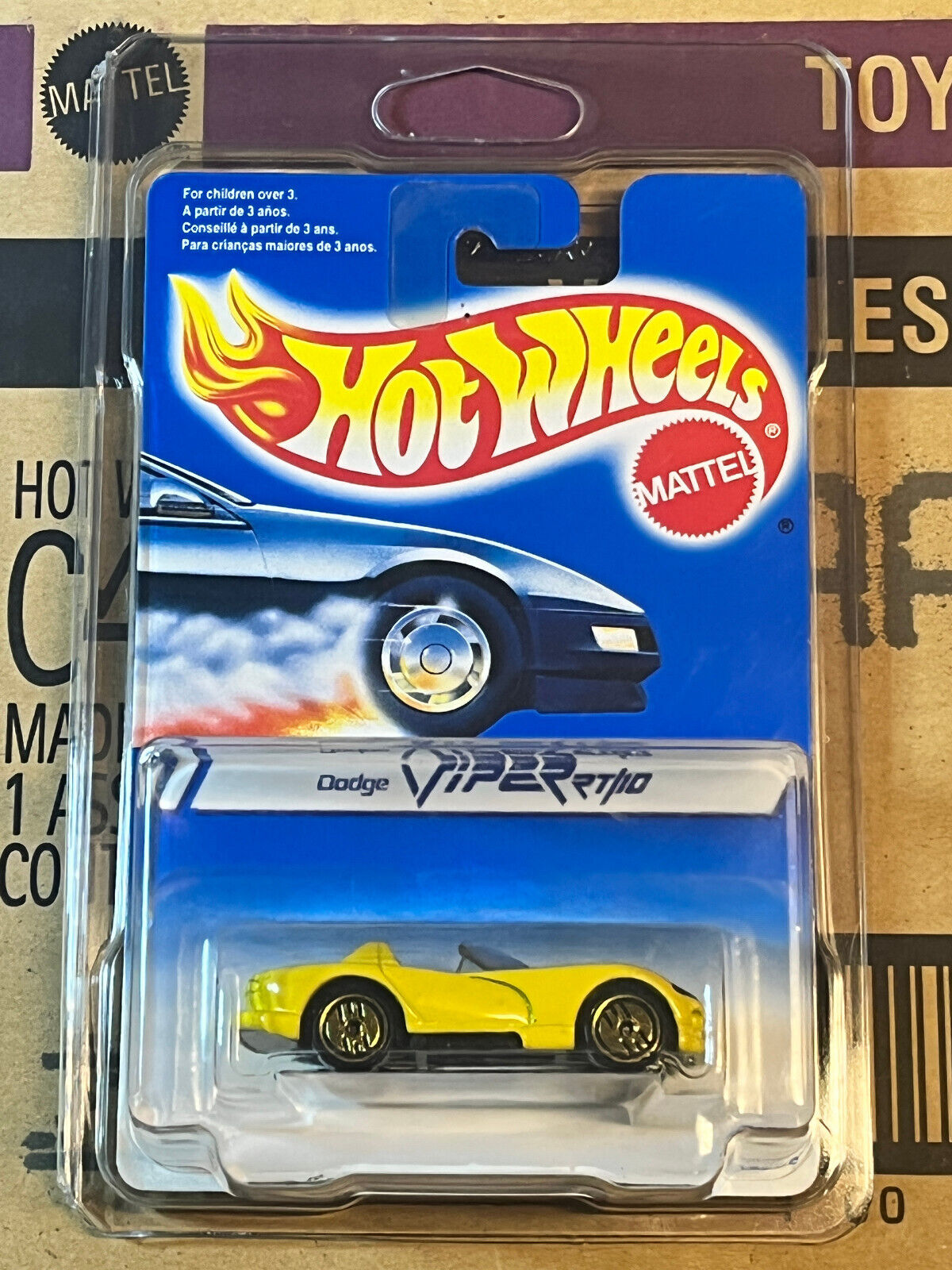 1995 Hot Wheels Gold Ultra Hots Variation Yellow Dodge Viper RT10 With Protector