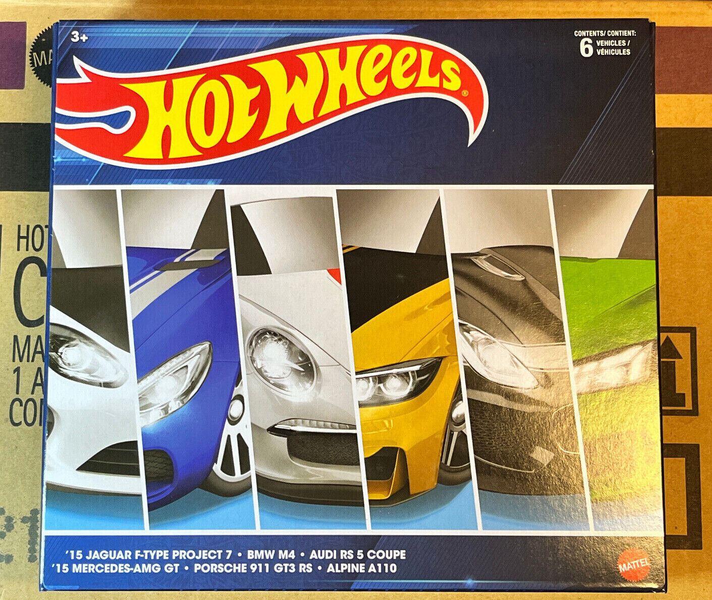 2022 Hot Wheels Euro Exotics 6 Pack (Jaguar, BMW, Audi, Porsche, Alpine, AMG)