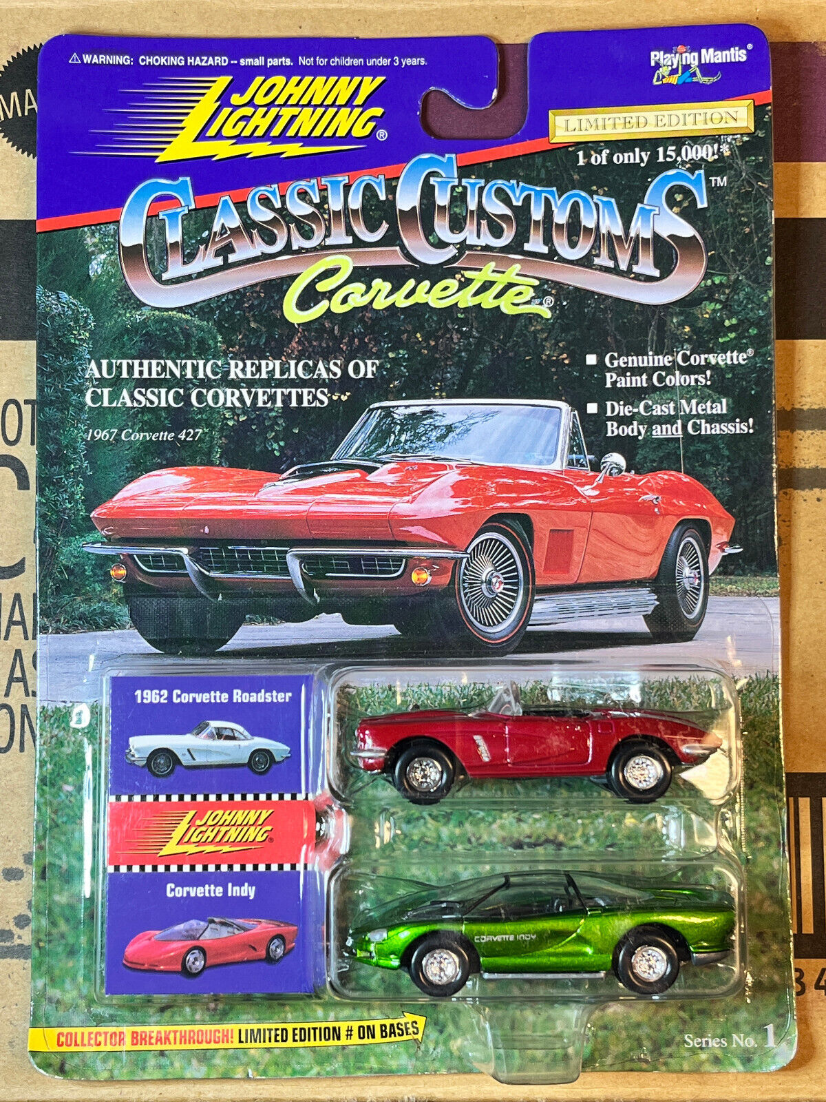 1996 Johnny Lightning Classic Customs 1962 Corvette Roadster & Corvette Indy NIP