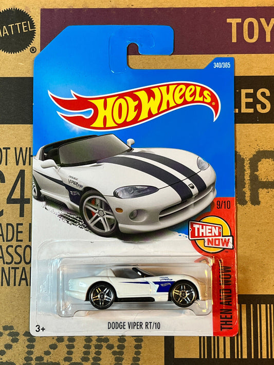 2017 Hot Wheels Then and Now #9/10 Dodge Viper RT/10 Blue and White #340/365 NIP