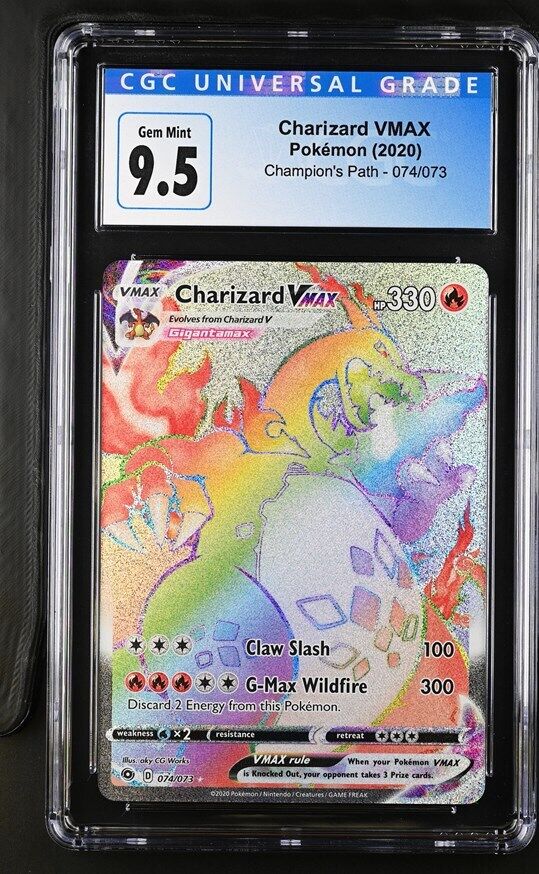 Pokémon Champion's Path (2020) Charizard VMAX Rainbow 074/073 CGC Gem Mint 9.5