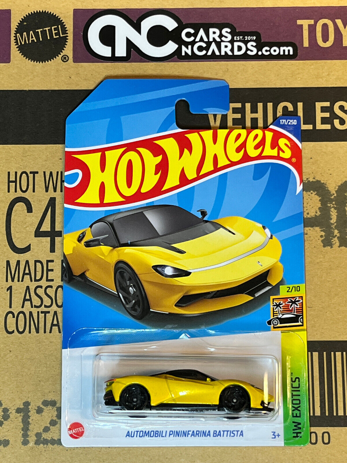 2022 Hot Wheels HW Exotics #2/10 Automobili Pininfarina Battista Yellow #171/250
