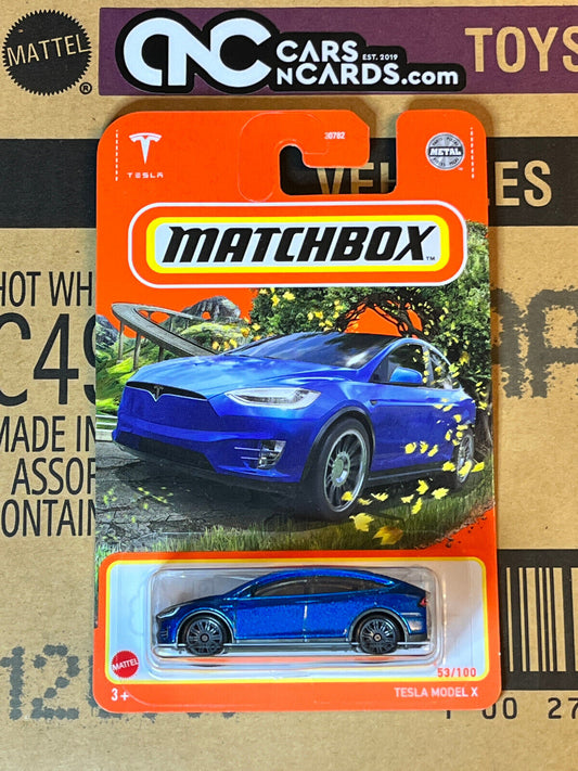 2022 Matchbox Tesla Model X Blue #53/100 NIP