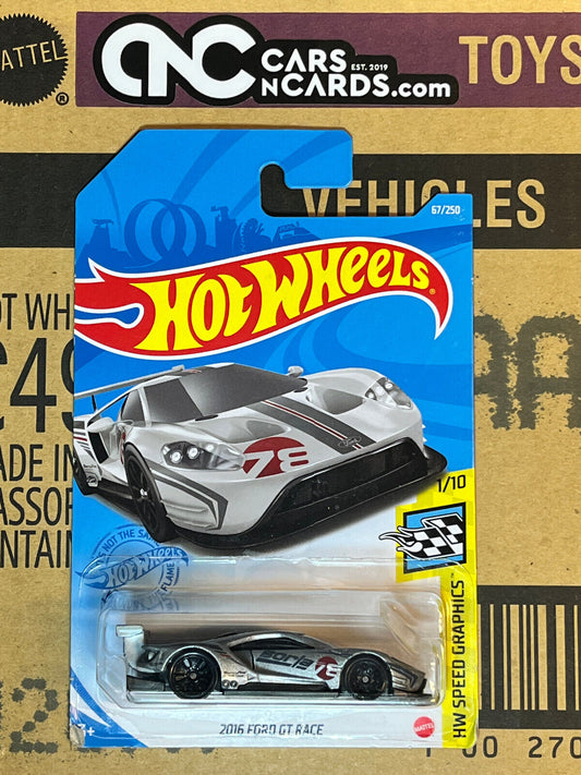2021 Hot Wheels HW Speed Graphics #1/10 2016 Ford GT RACE #67/250 (Card Crease)