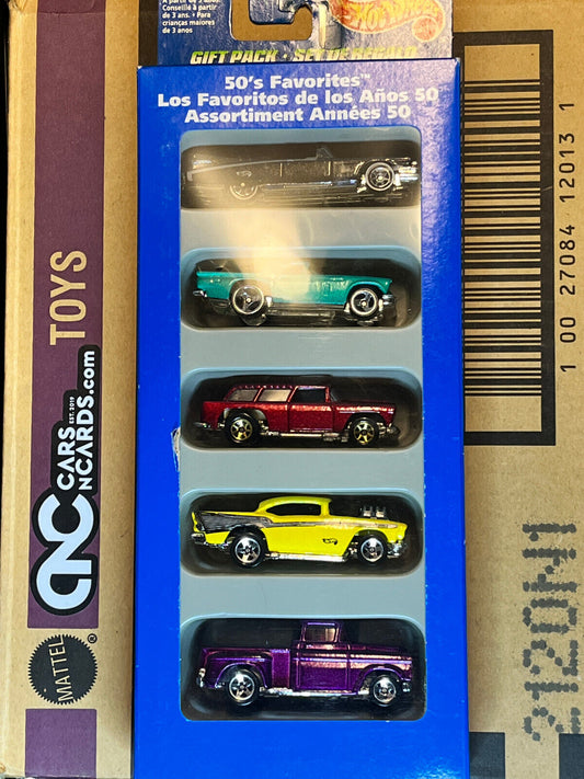 1995 Hot Wheels Gift Pack 50's Favorites Cadillac/ Chevy/ Nomad/ Flashsider NIP