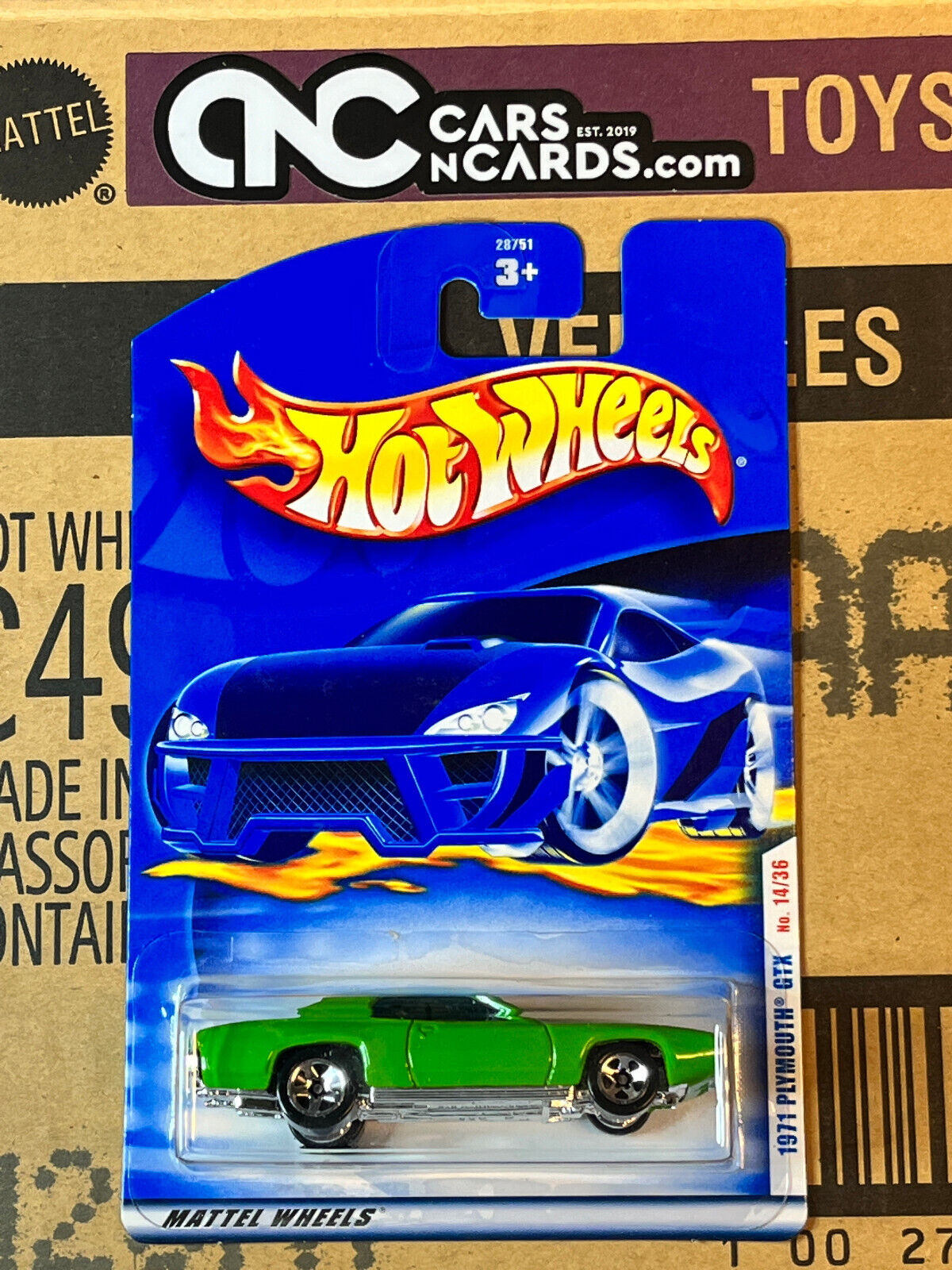 2001 Hot Wheels First Editions #14/36 1971 Plymouth GTX #14/36 Green