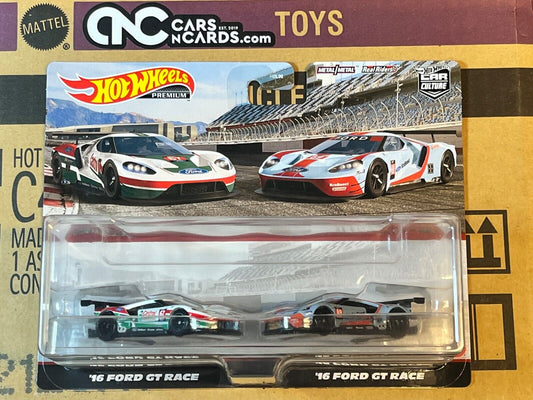 2023 Hot Wheels Premium Car Culture '16 Ford GT Race & '16 Ford GT Race 2 Pack