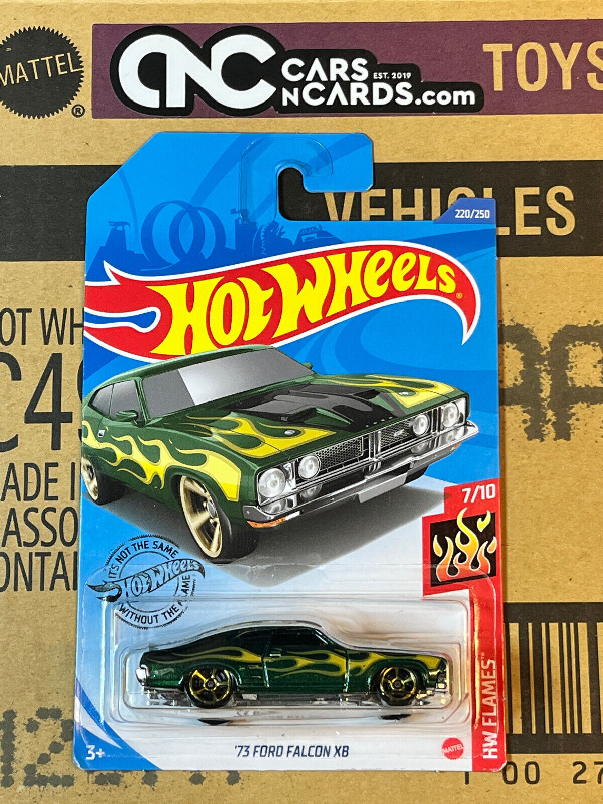 2020 Hot Wheels HW Flames #7/10 '73 Ford Falcon XB Green NIP