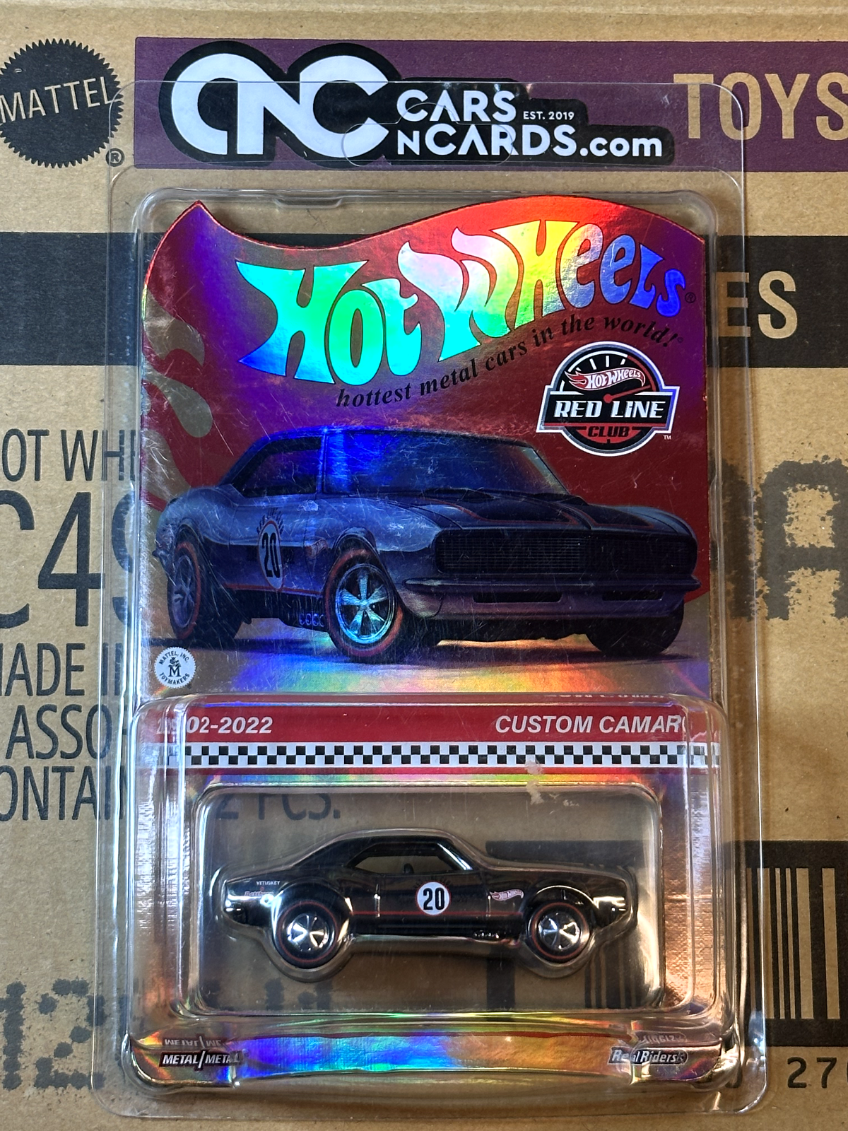 2022 Hot Wheels RLC Red Line Club Custom Camaro Holographic Chase With Protector