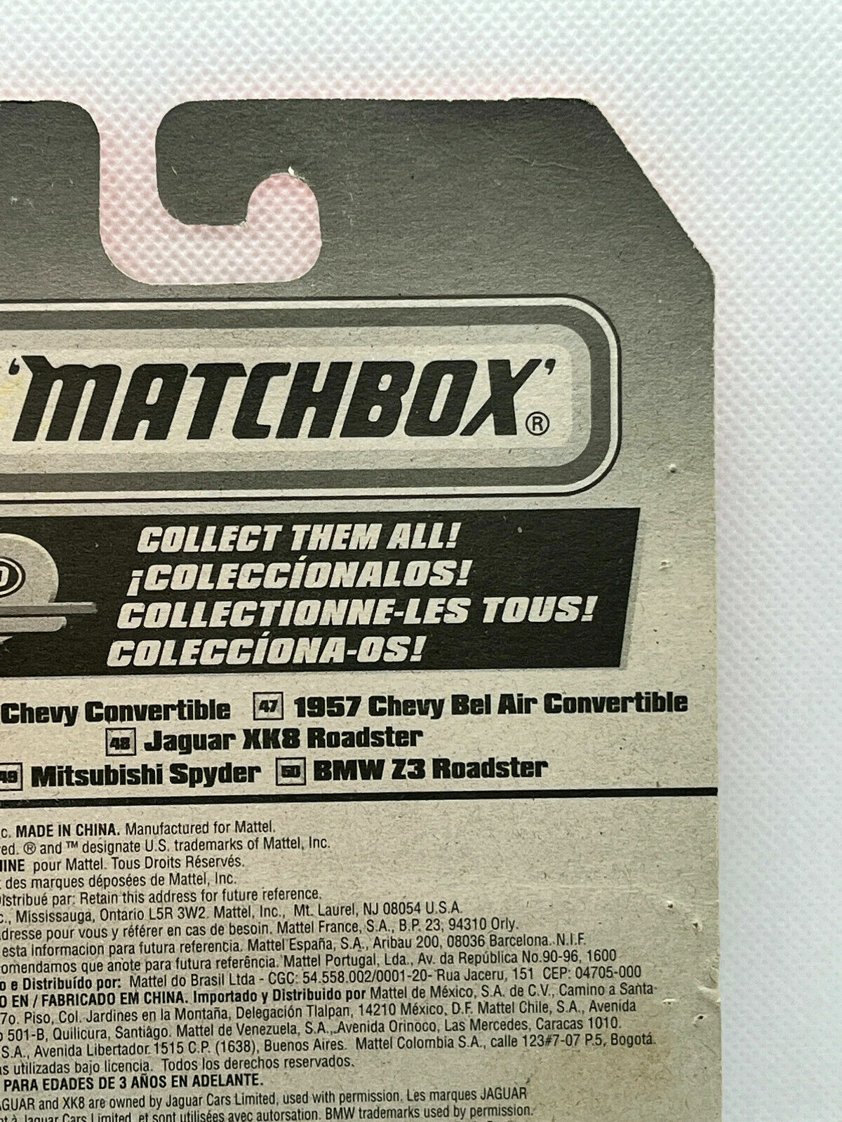 1998 Matchbox #47 1957 Chevy Bel Air Convertible NIP