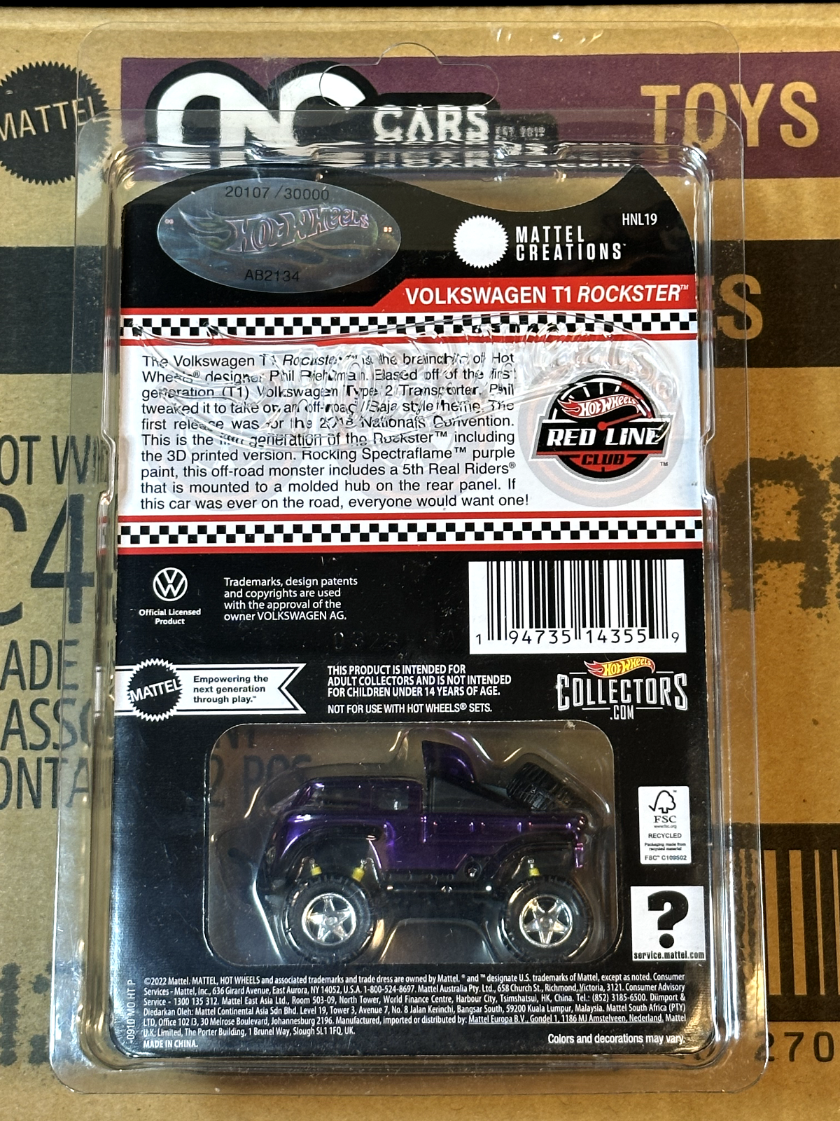 2023 Hot Wheels RLC Club Exclusive Volkswagen T1 Rockster With Protector