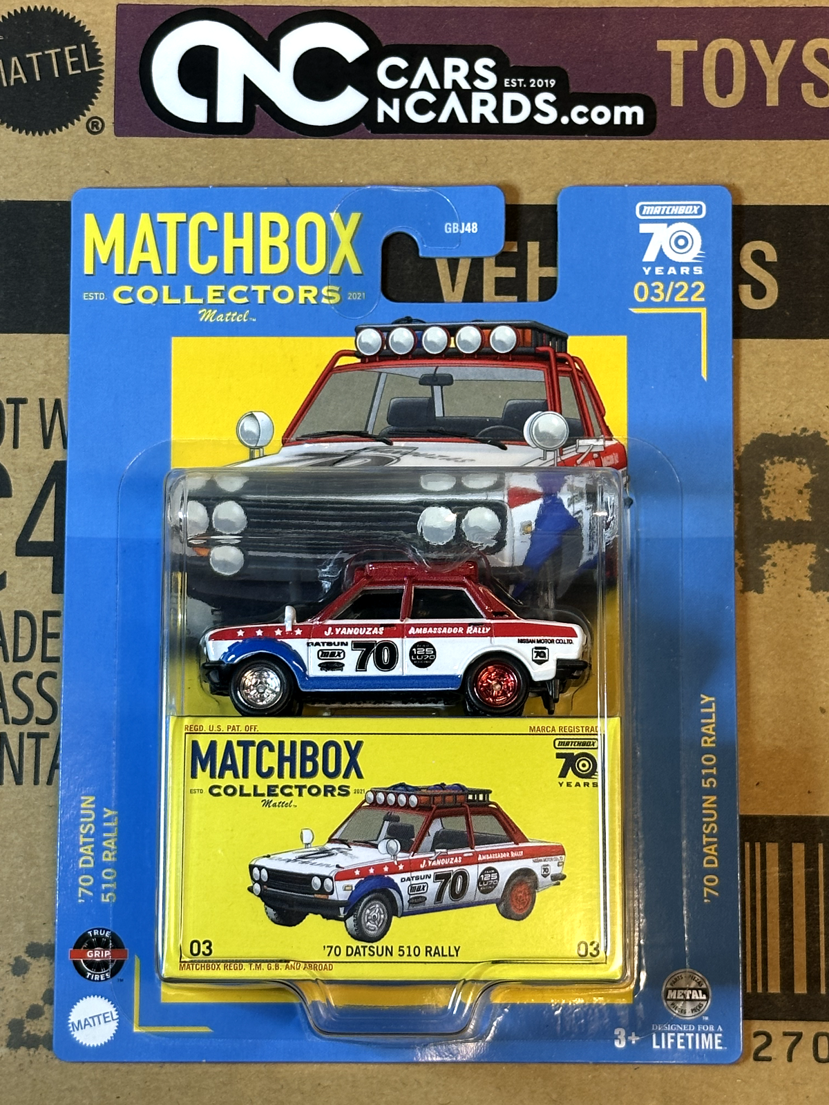2023 Matchbox Collectors Series Real Riders 03/22 '70 Datsun 510 Rally NIP