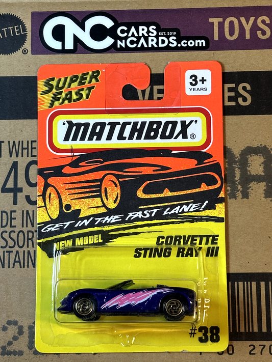 1994 Matchbox Corvette Sting Ray III #38 Blue NIP