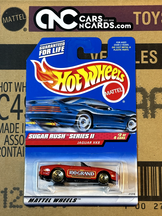 1999 Hot Wheels Sugar Rush Series II #2/4 100 Grand Jaguar XK8 Red