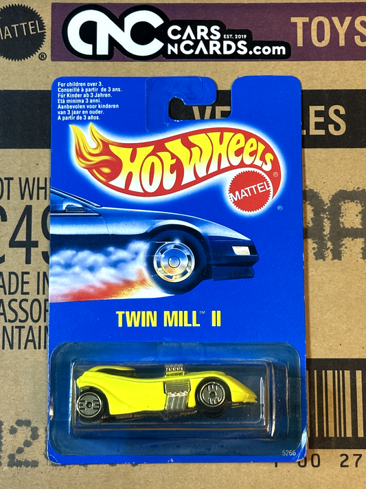 1991 Hot Wheels Blue Card Twin Mill II Green Ultra Hots International Card NIP