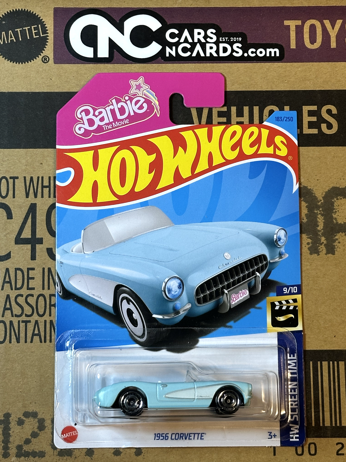 2023 Hot Wheels HW Screen Time #9/10 1956 Corvette Barbie Blue NIP