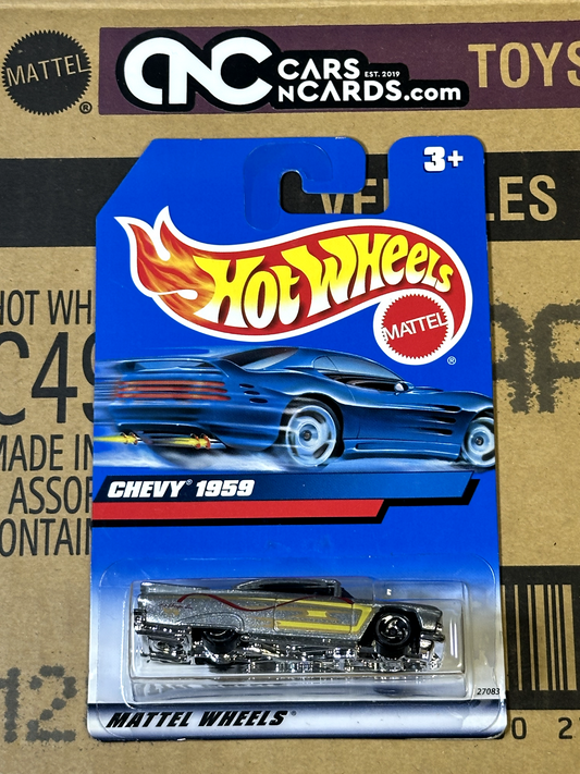1999 Hot Wheels 1959 Chevrolet Impala Silver With Flames International Card