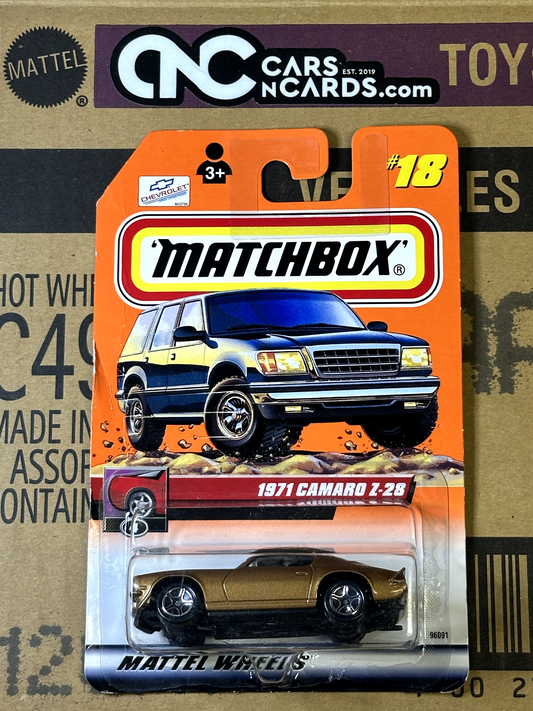1998 Matchbox Mattel Wheels 1971 Camaro Z-28 Brown (Card Crease)