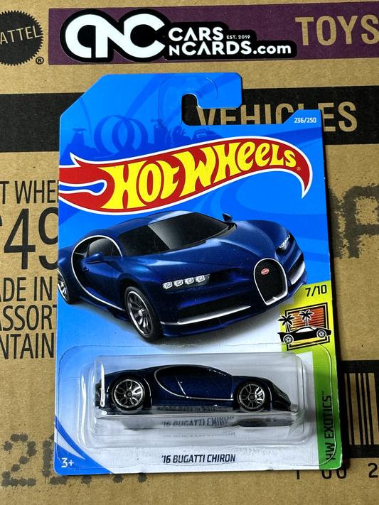 2019 Hot Wheels HW Exotics 7/10 '16 Bugatti Chiron Blue