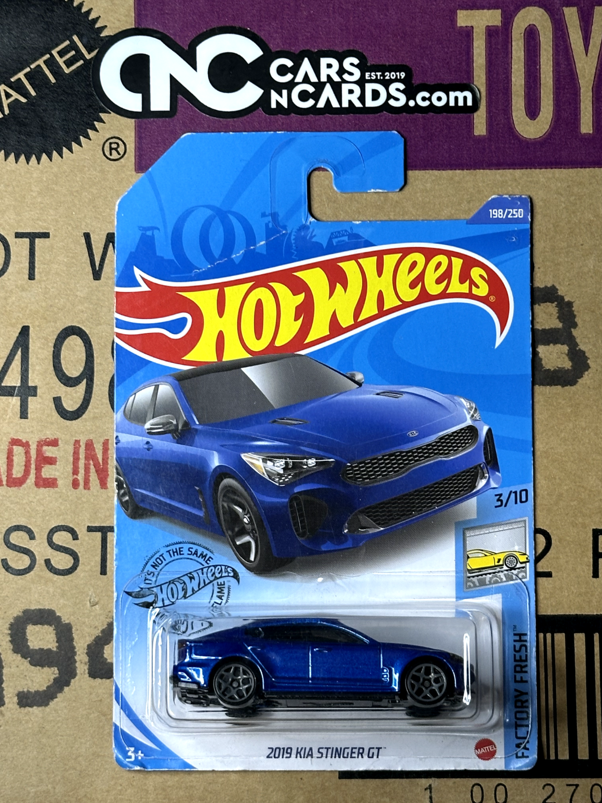2020 Hot Wheels Factory Fresh #3/10 2019 Kia Stinger GT Blue (Card Crease)
