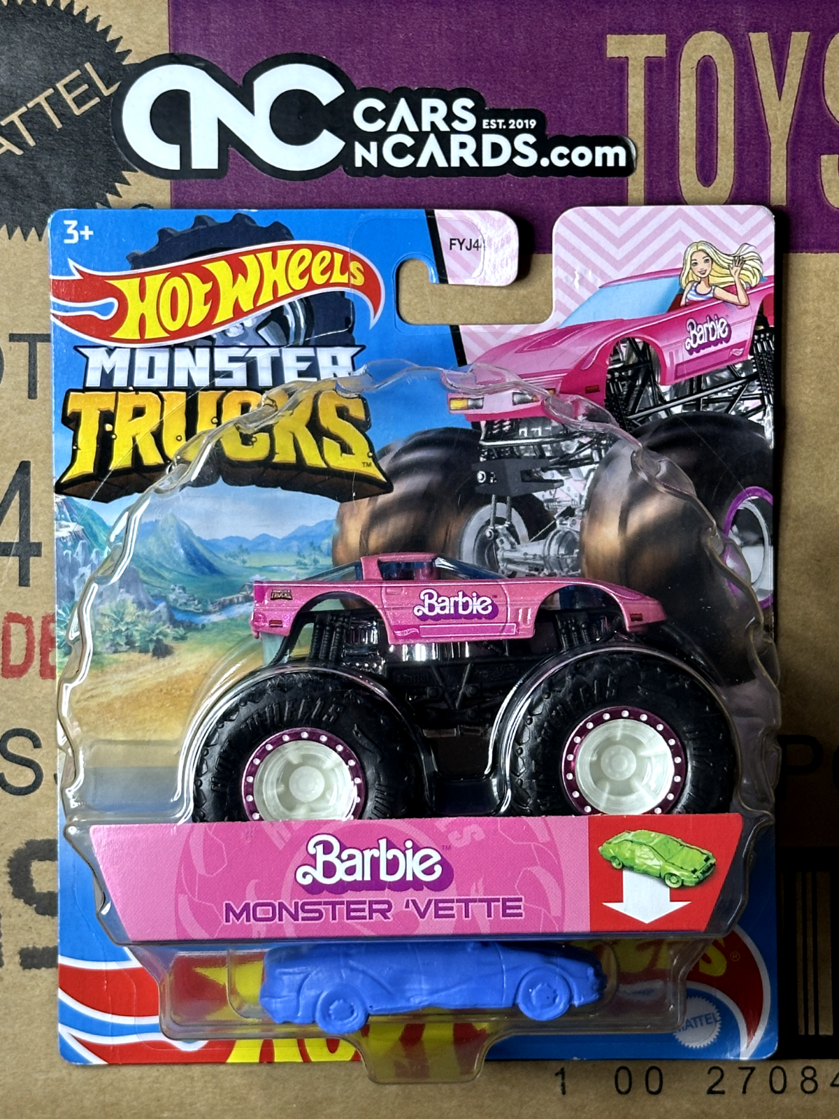 2021 Hot Wheels Monster Trucks Treasure Hunt Chase Barbie Monster 'Vette NIP