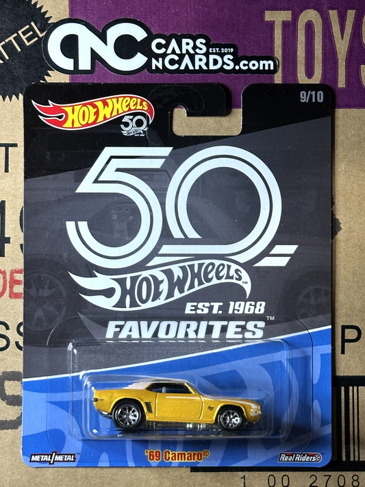 2018 Hot Wheels Premium 50th Anniversary '69 Camaro 9/10 NIP