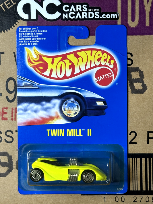 1991 Hot Wheels Blue Card Twin Mill II Green Ultra Hots (Card Damage)