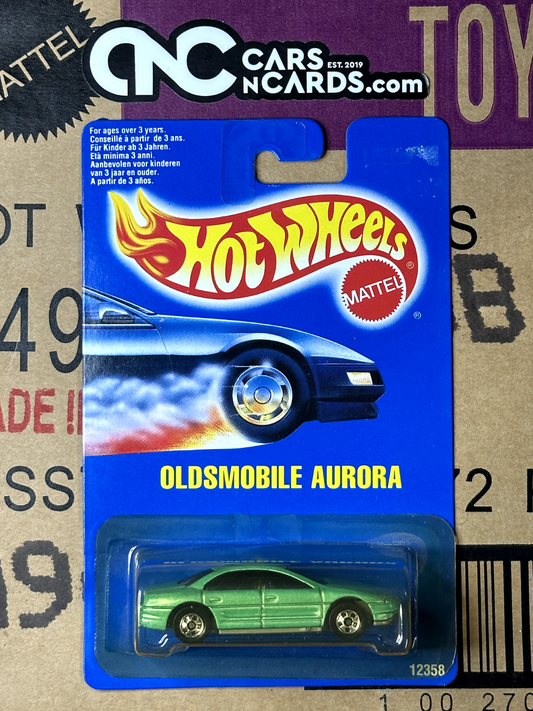1991 Hot Wheels Blue Card Oldsmobile Aurora Green
