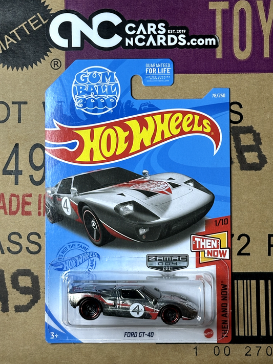 2021 Hot Wheels Then And Now 1/10 Zamac Ford GT-40 Gumball 3000