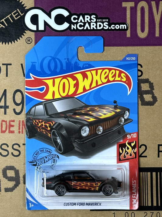 2020 Hot Wheels HW Flames 9/10 Custom Ford Maverick Black With Flames